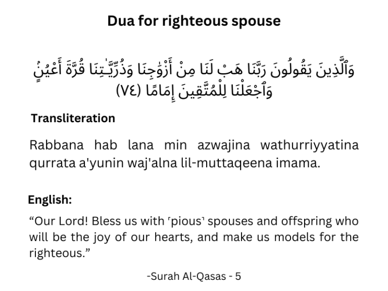 Dua for righteous spouse